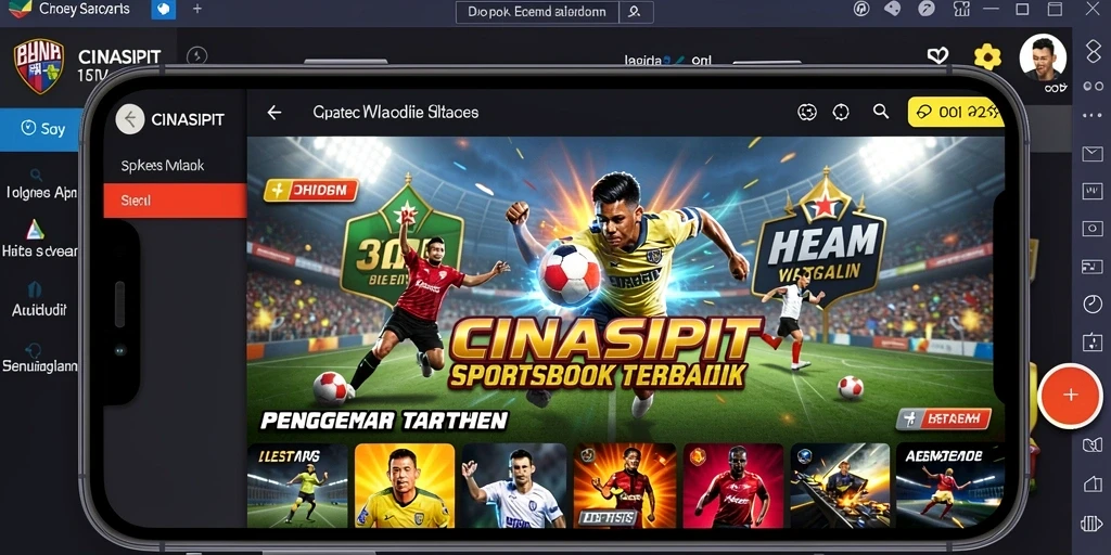 Tampilan utama CINASIPIT dengan berbagai pilihan olahraga dan taruhan.