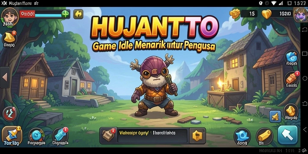 Screenshot gameplay HUJANTOTO dengan karakter bergerak otomatis.