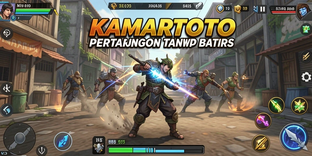 Screenshot KAMARTOTO menampilkan pertarungan mendebarkan antara karakter-karakter yang berbeda.