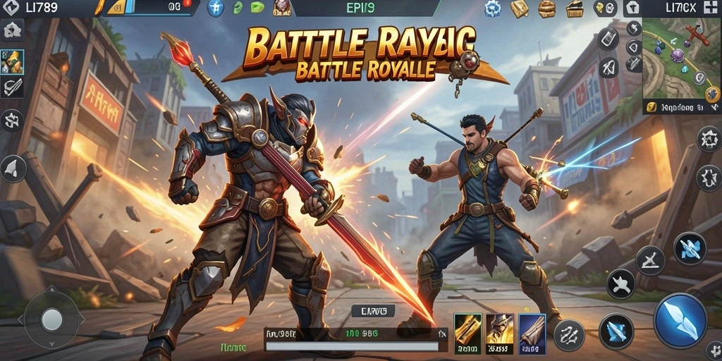 Screenshot gameplay LI789 menampilkan pertarungan Battle Royale yang seru.