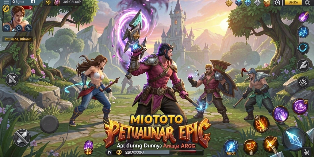 Tampilan gameplay menakjubkan dalam game ARPG MIOTOTO.