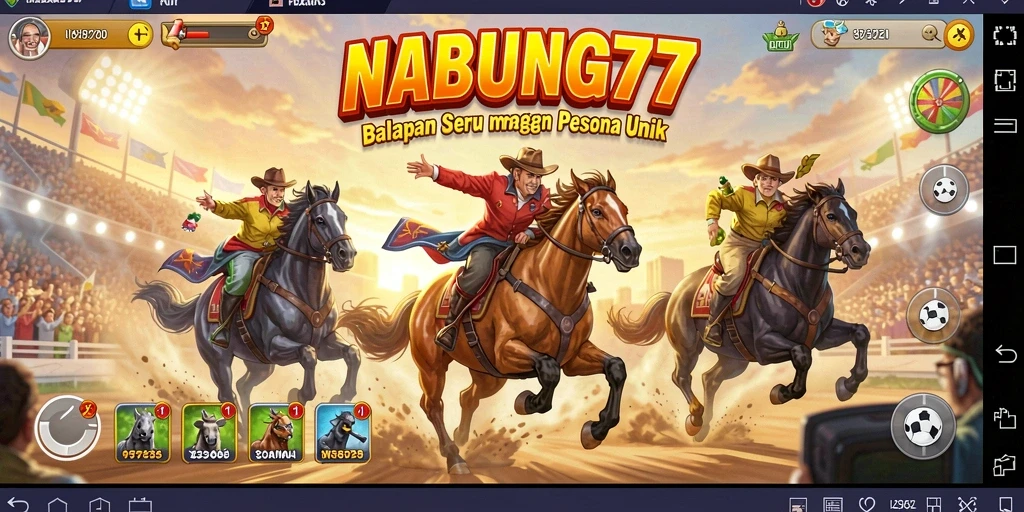 Tampilan gameplay NABUNG77 menampilkan aksi balapan yang mendebarkan.