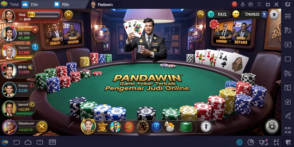 Tampilan gameplay poker yang mendebarkan di PANDAWIN.