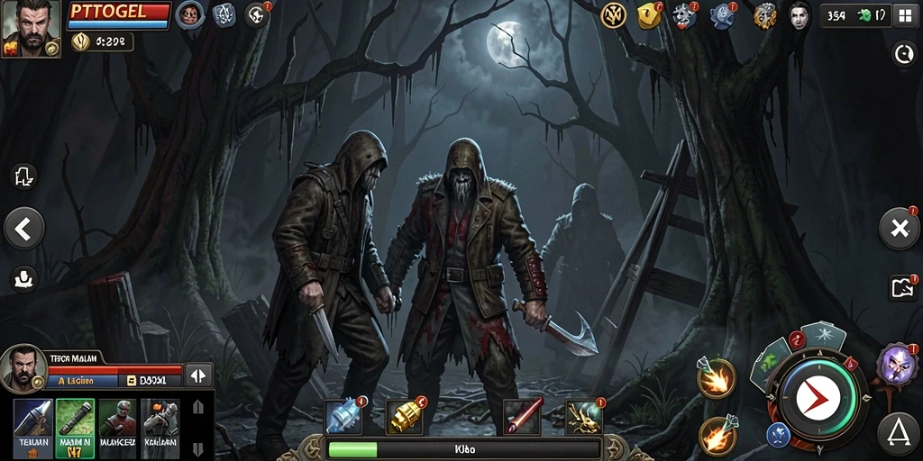Screenshot utama PTTOGEL menampilkan gameplay yang penuh ketegangan dan kegelapan.