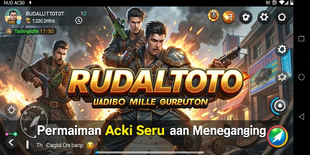 Tampilan mendebarkan dari gameplay RUDALTOTO yang penuh aksi.