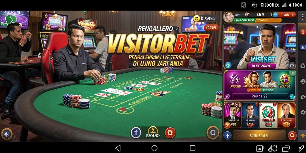 Screenshot dari gameplay VISITORBET yang menampilkan dealer profesional di Live Casino.