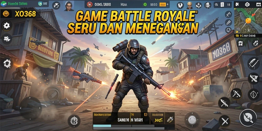 Tangkapan layar XO368 menampilkan aksi seru dalam permainan Battle Royale.